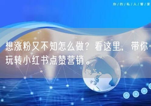 想涨粉又不知怎么做？看这里，带你玩转小红书点赞营销。