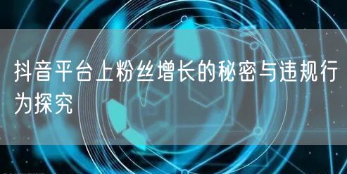 抖音平台上粉丝增长的秘密与违规行为探究