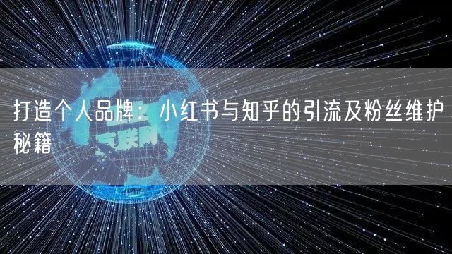 打造个人品牌：小红书与知乎的引流及粉丝维护秘籍